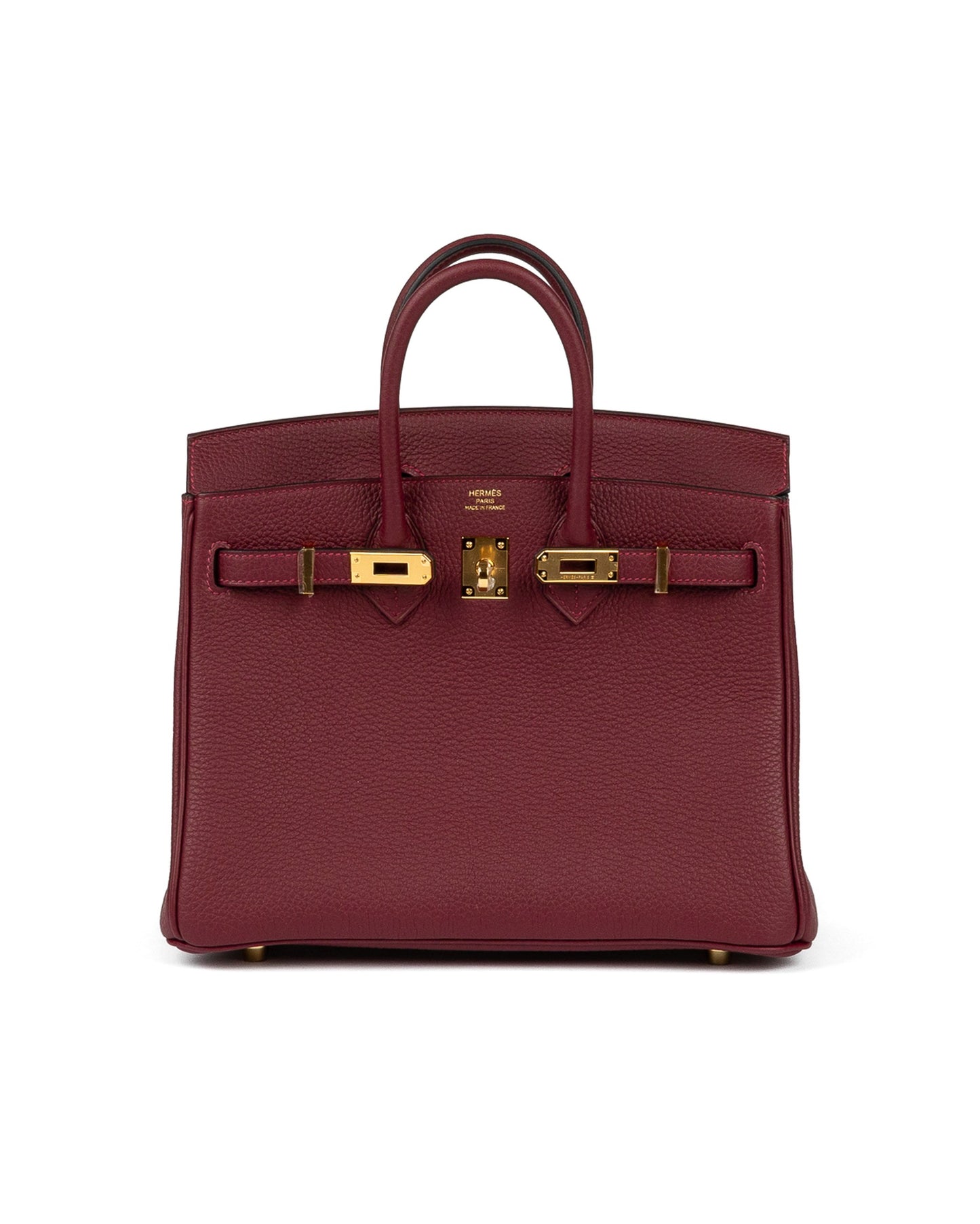 Birkin 25 Rouge H in Togo Leather with Gold Hardware