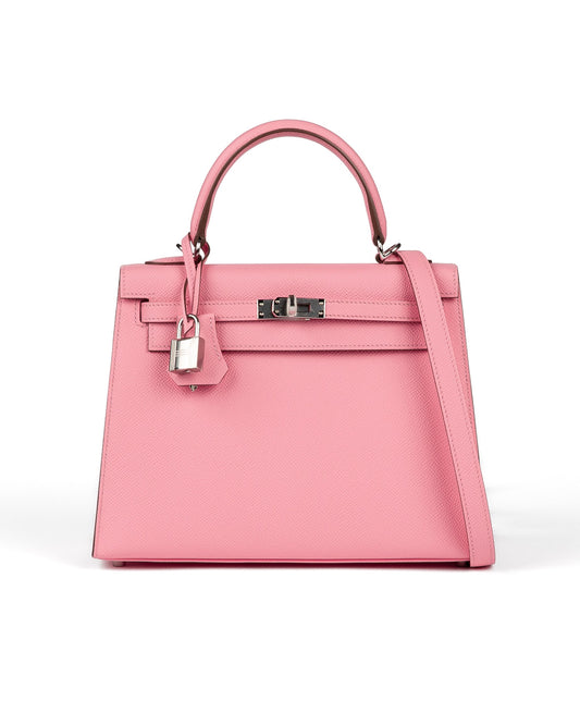 Kelly 25 Rose Confetti in Epsom Leather with Palladium Hardware