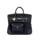 Birkin 25 Cargo Blue Marine/Black in Toil & Swift Leather with Palladium Hardware