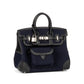 Birkin 25 Cargo Blue Marine/Black in Toil & Swift Leather with Palladium Hardware
