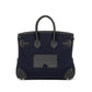 Birkin 25 Cargo Blue Marine/Black in Toil & Swift Leather with Palladium Hardware