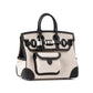 Birkin 25 Cargo Bai Brun in Toile / Swift Leather with Palladium Hardware