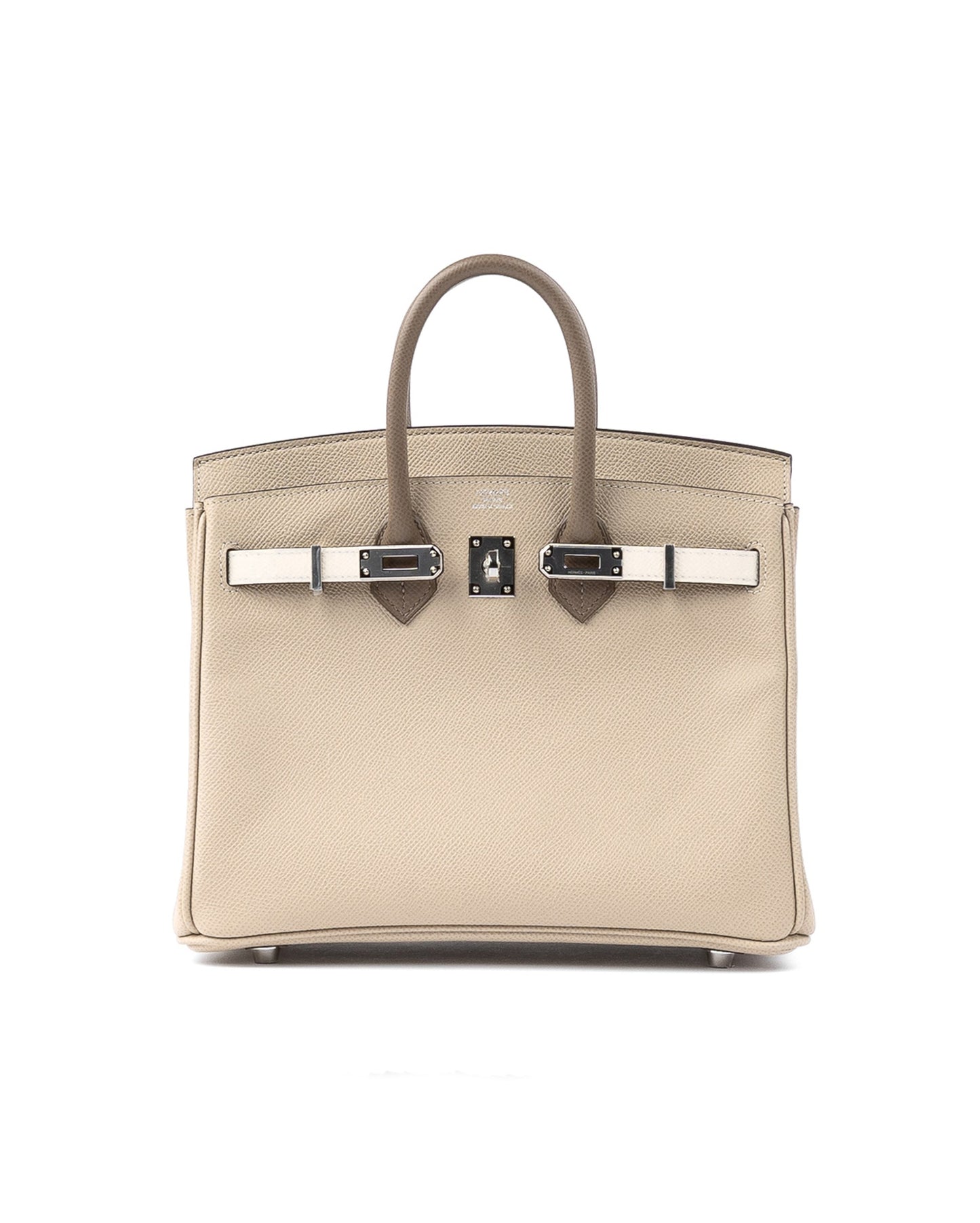 Birkin 25 Retourne Tri-colour Trench / Craie / Etoupe in Epsom Leather with Palladium Hardware