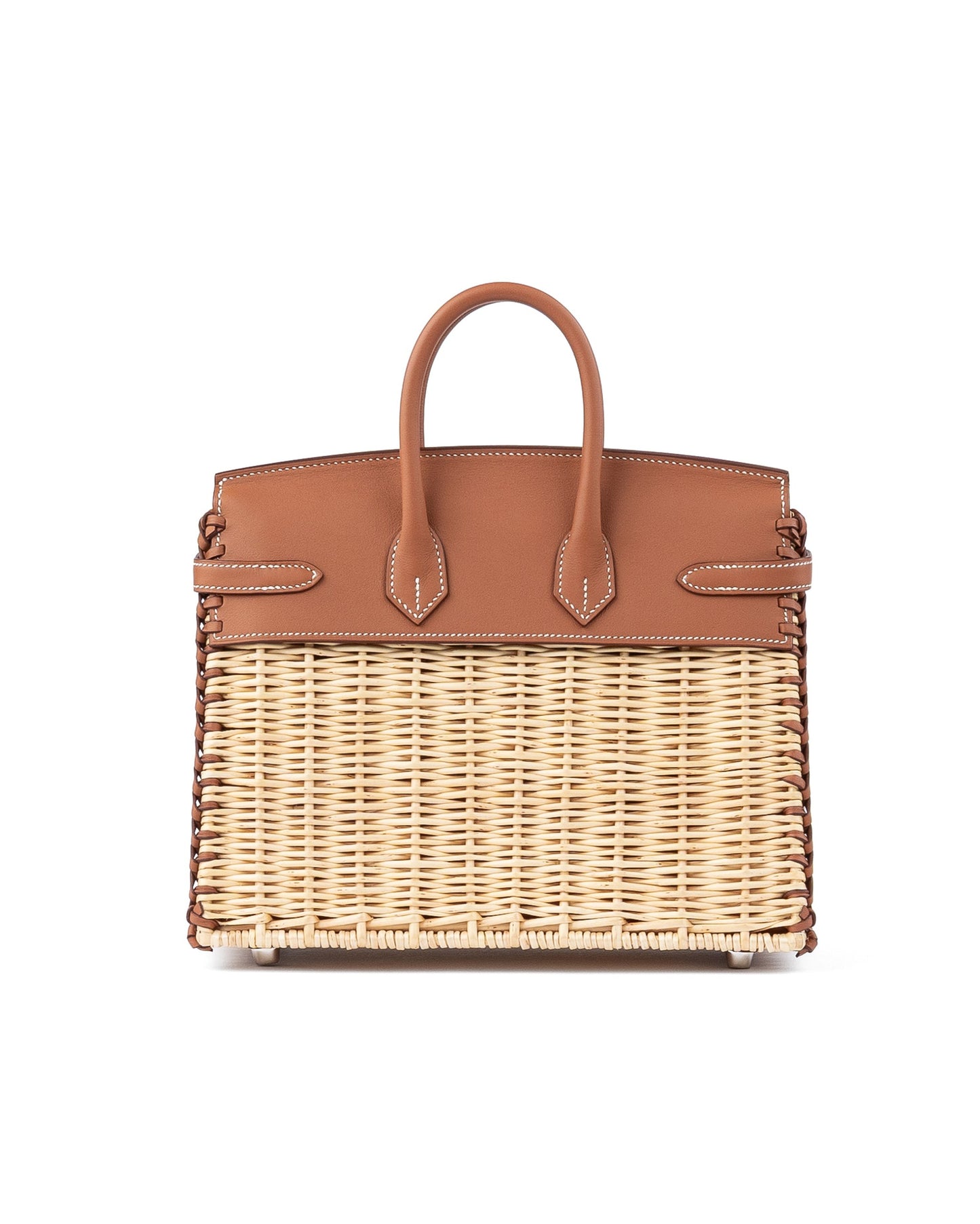 Birkin 25 Picnic Gold in Swift Leather & Osier Wicker with Palladium Hardware