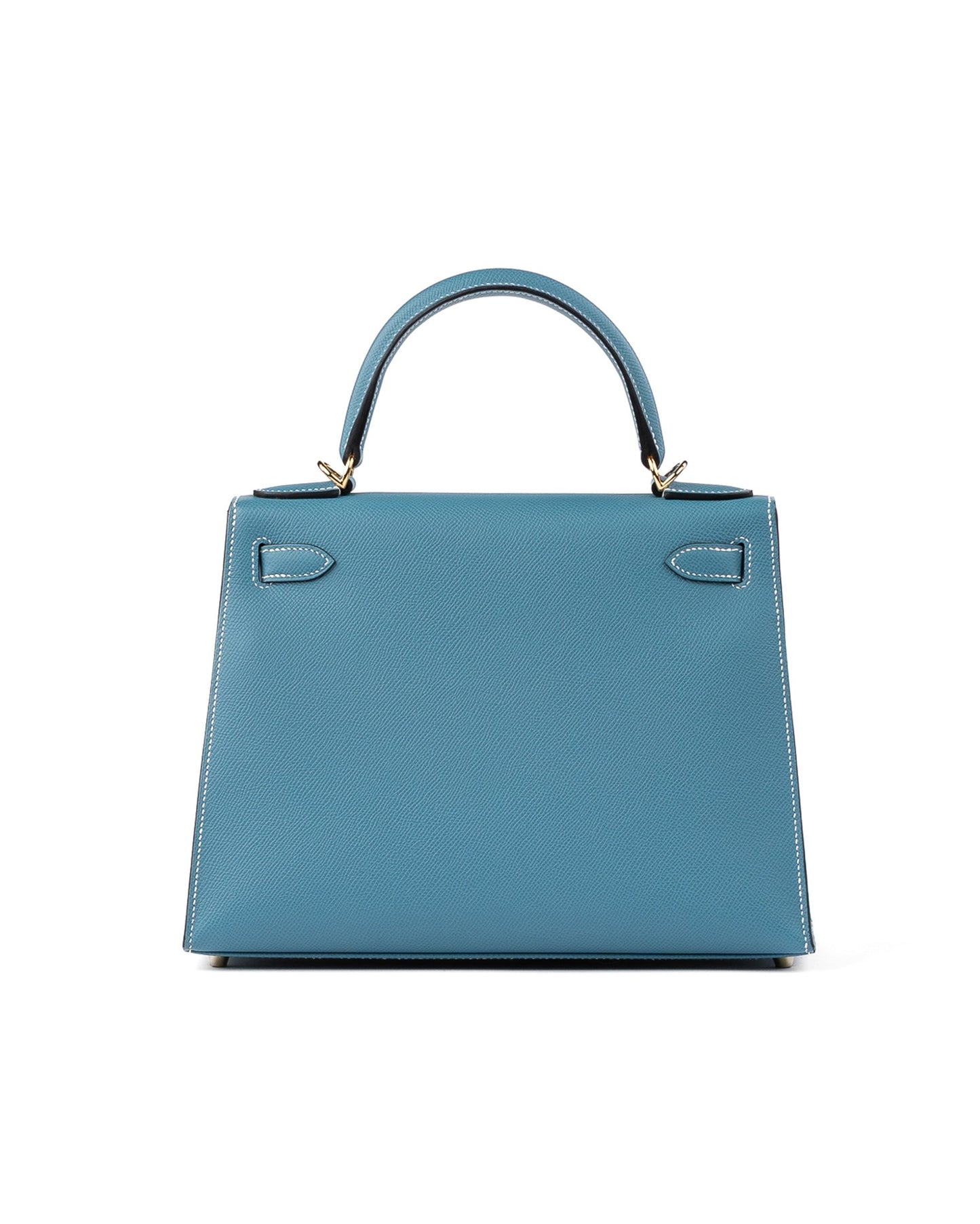 Kelly 28 Sellier Blue Jean in Epsom Leather with Gold Hardware