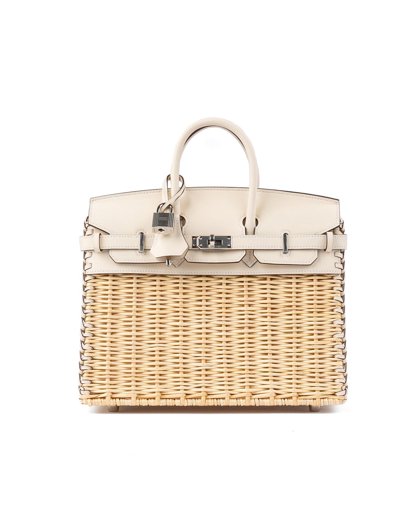Birkin 25 Picnic Nata in Swift Leather & Osier Wicker with Palladium Hardware