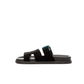 Chypre Sandal Femme Noir/Mousse in Velvet leather