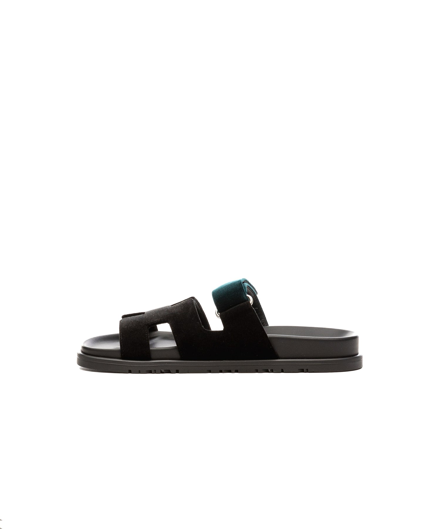 Chypre Sandal Femme Noir/Mousse in Velvet leather