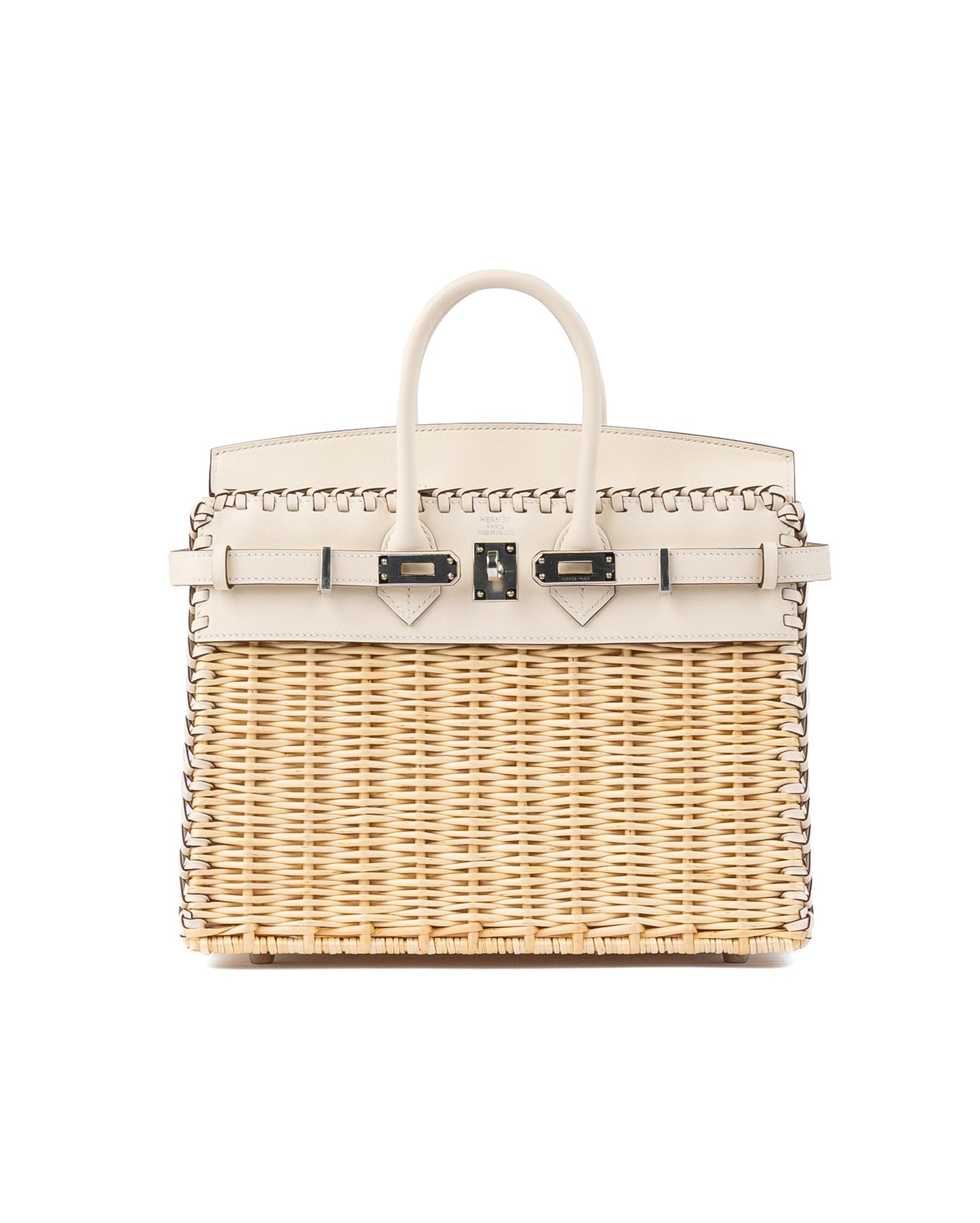 Birkin 25 Picnic Nata in Swift Leather & Osier Wicker with Palladium Hardware