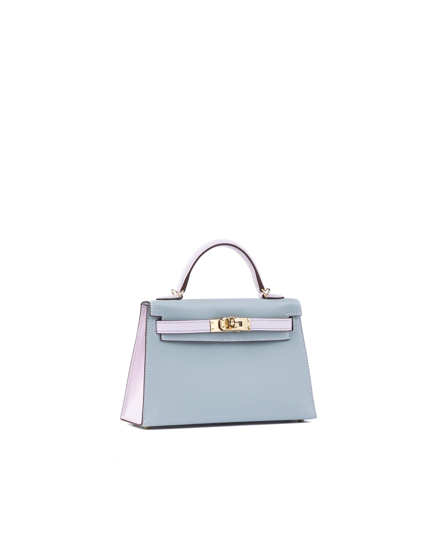 Kelly 20 HSS Sellier Bleu Glacier / Mauve Pale in Epsom Leather with Permabrass Hardware