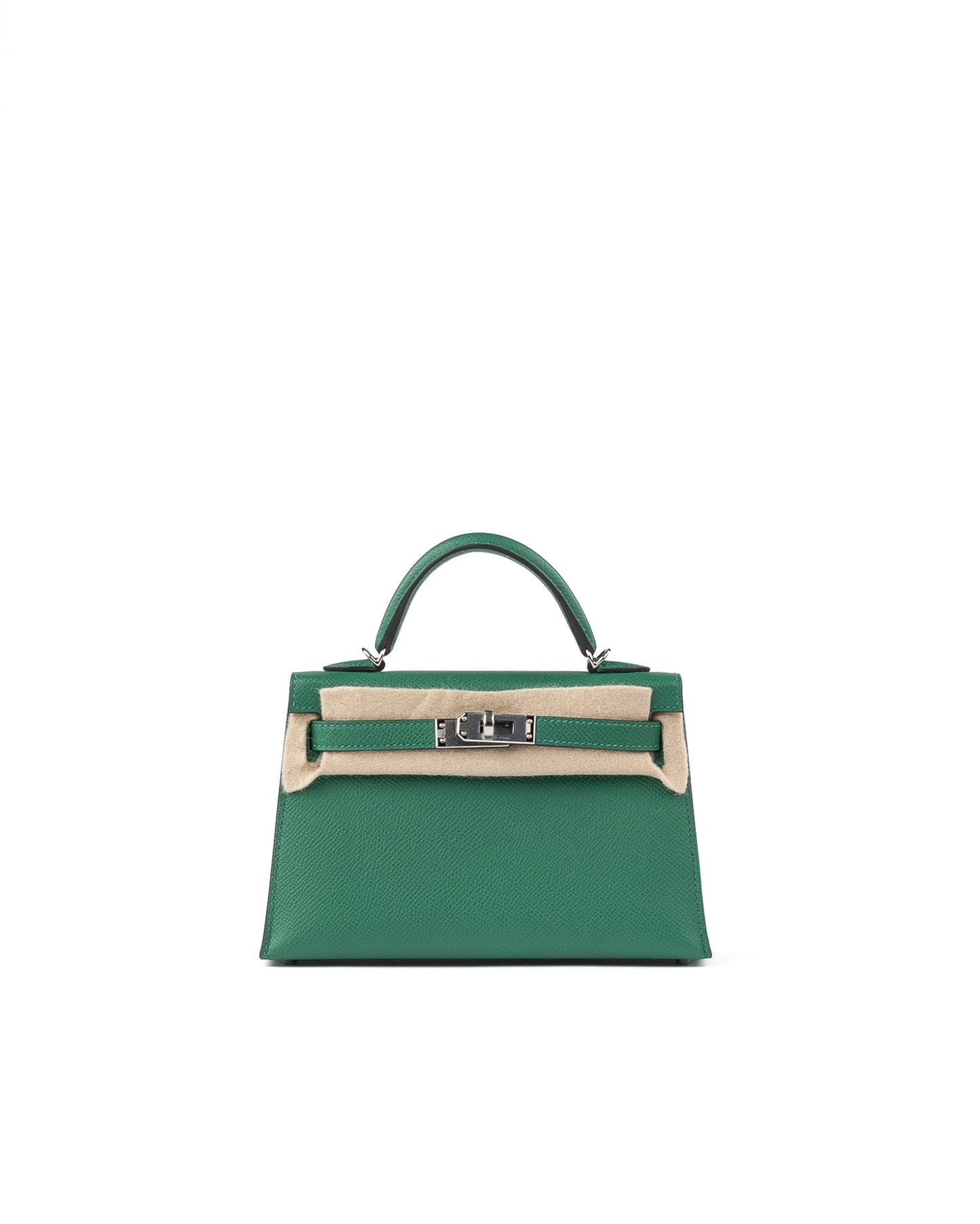 Kelly 20 Sellier Vert Vertigo in Epsom Leather with Palladium Hardware - Rare Double Strap