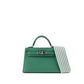 Kelly 20 Sellier Vert Vertigo in Epsom Leather with Palladium Hardware - Rare Double Strap