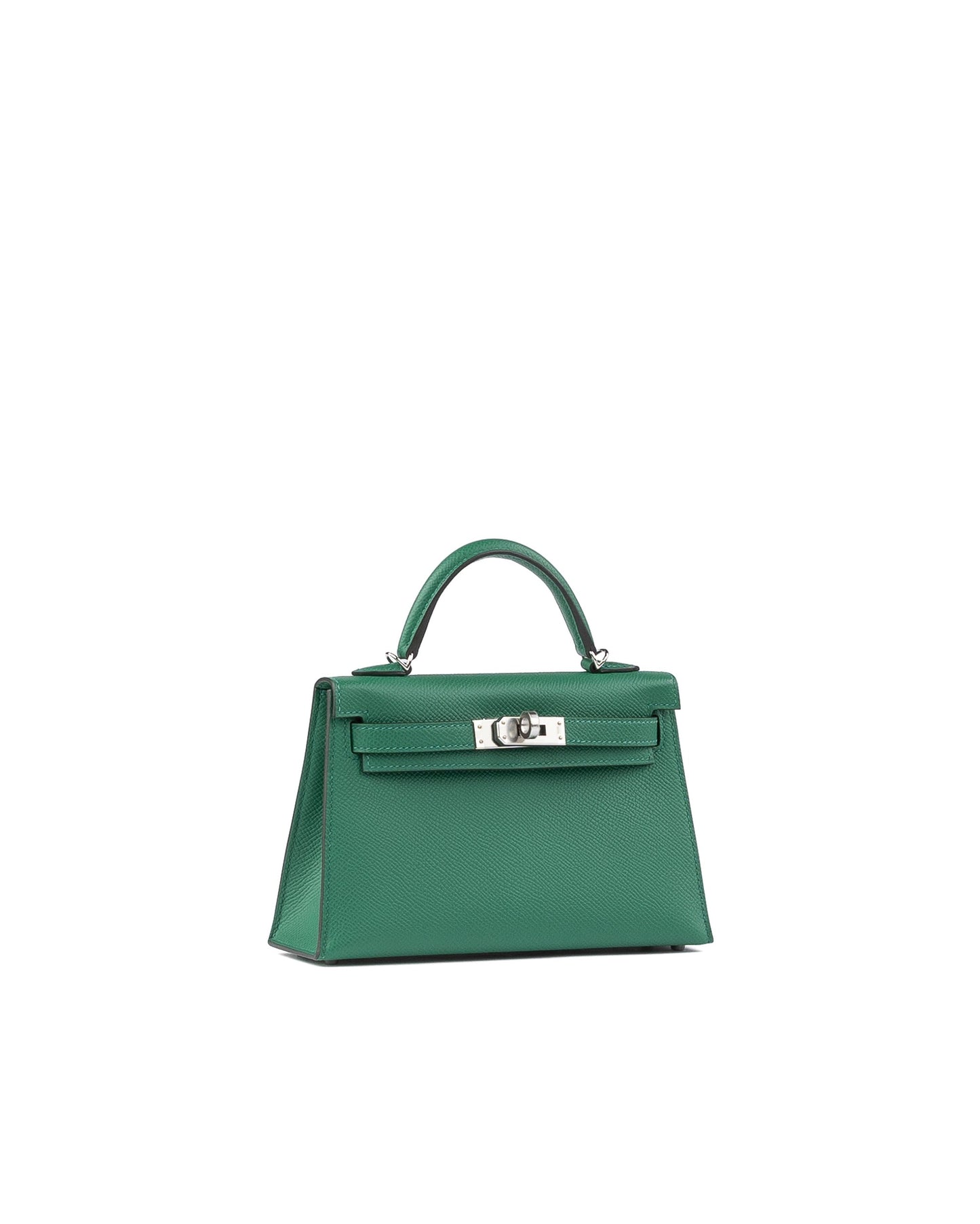 Kelly 20 Sellier Vert Vertigo in Epsom Leather with Palladium Hardware - Rare Double Strap