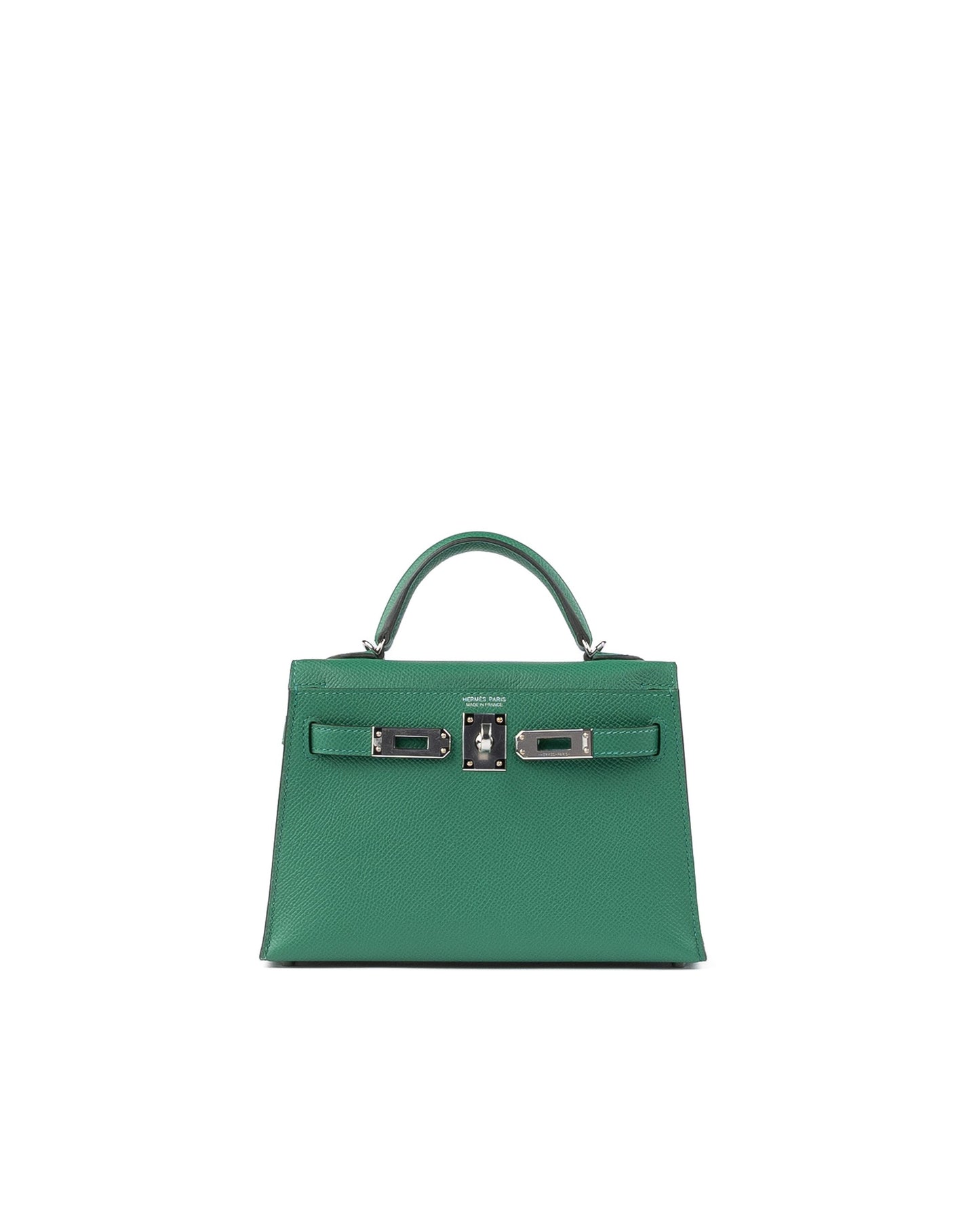 Kelly 20 Sellier Vert Vertigo in Epsom Leather with Palladium Hardware - Rare Double Strap