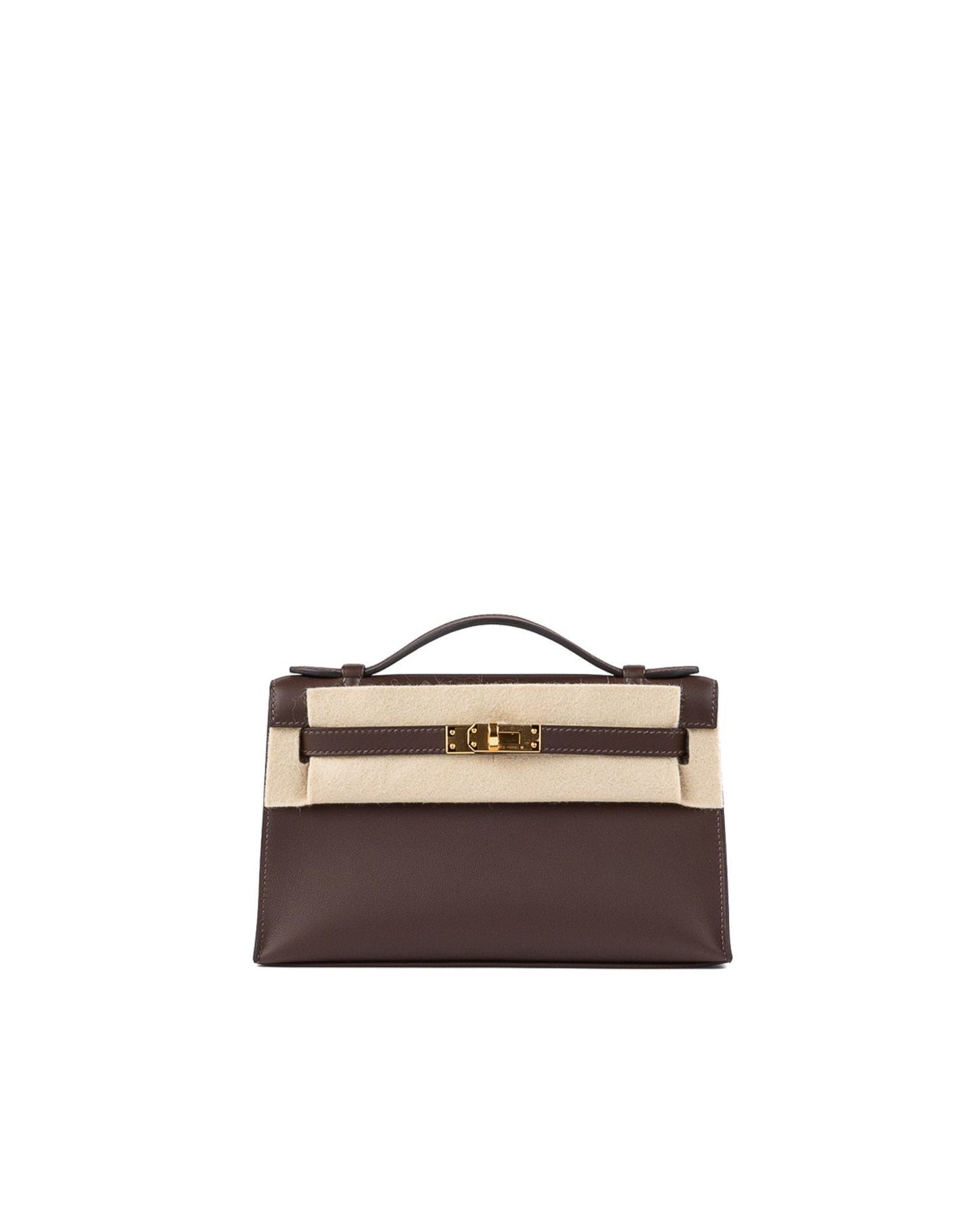 Kelly Pochette Havane in Swift Leather with Gold Hardware