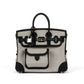 Birkin 25 Cargo Ecru/Black in Toile & Swift Leather with Palladium Hardware