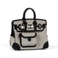 Birkin 25 Cargo Ecru/Black in Toile & Swift Leather with Palladium Hardware