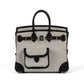 Birkin 25 Cargo Ecru/Black in Toile & Swift Leather with Palladium Hardware