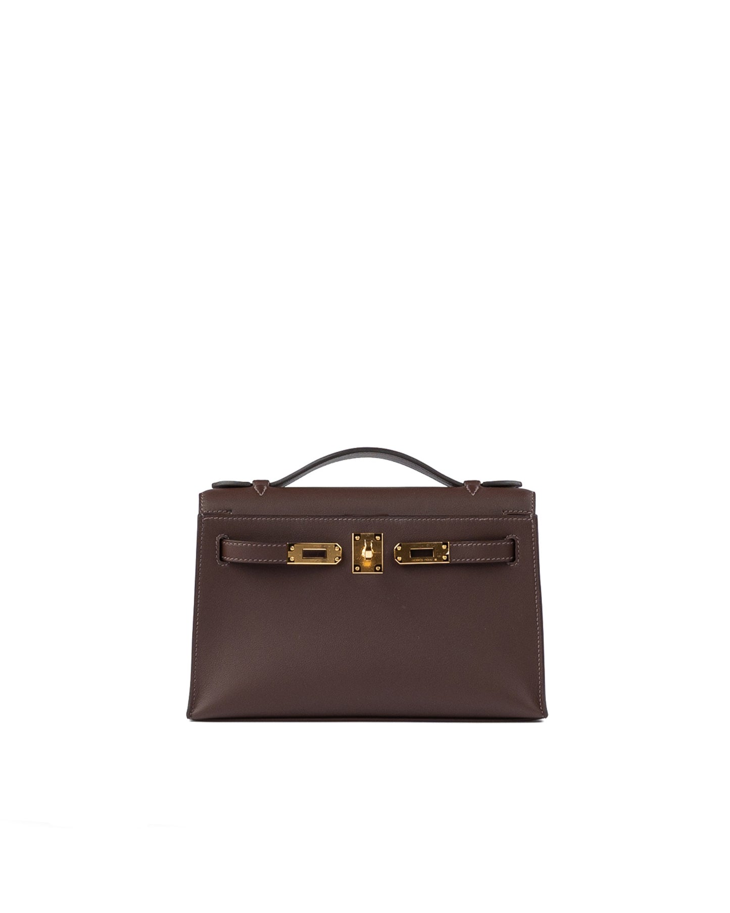 Kelly Pochette Havane in Swift Leather with Gold Hardware