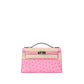 Kelly Pochette Bubblegum Ostrich with Palladium Hardware