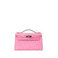 Kelly Pochette Bubblegum Ostrich with Palladium Hardware