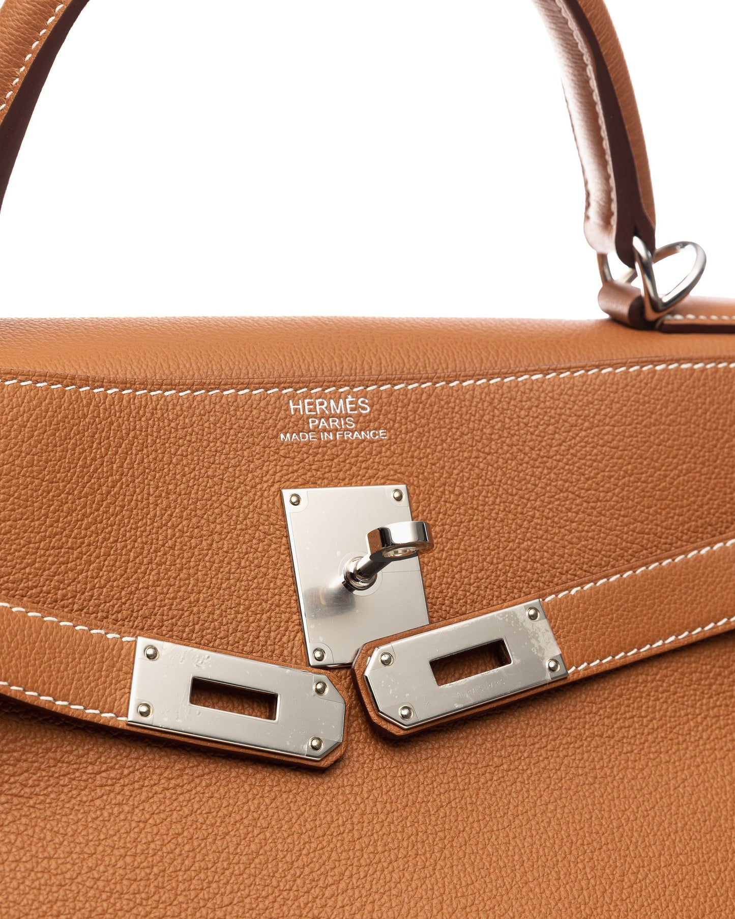 Kelly Relax 50 Gold in Taurillon Novillo leather with Palladium Hardware