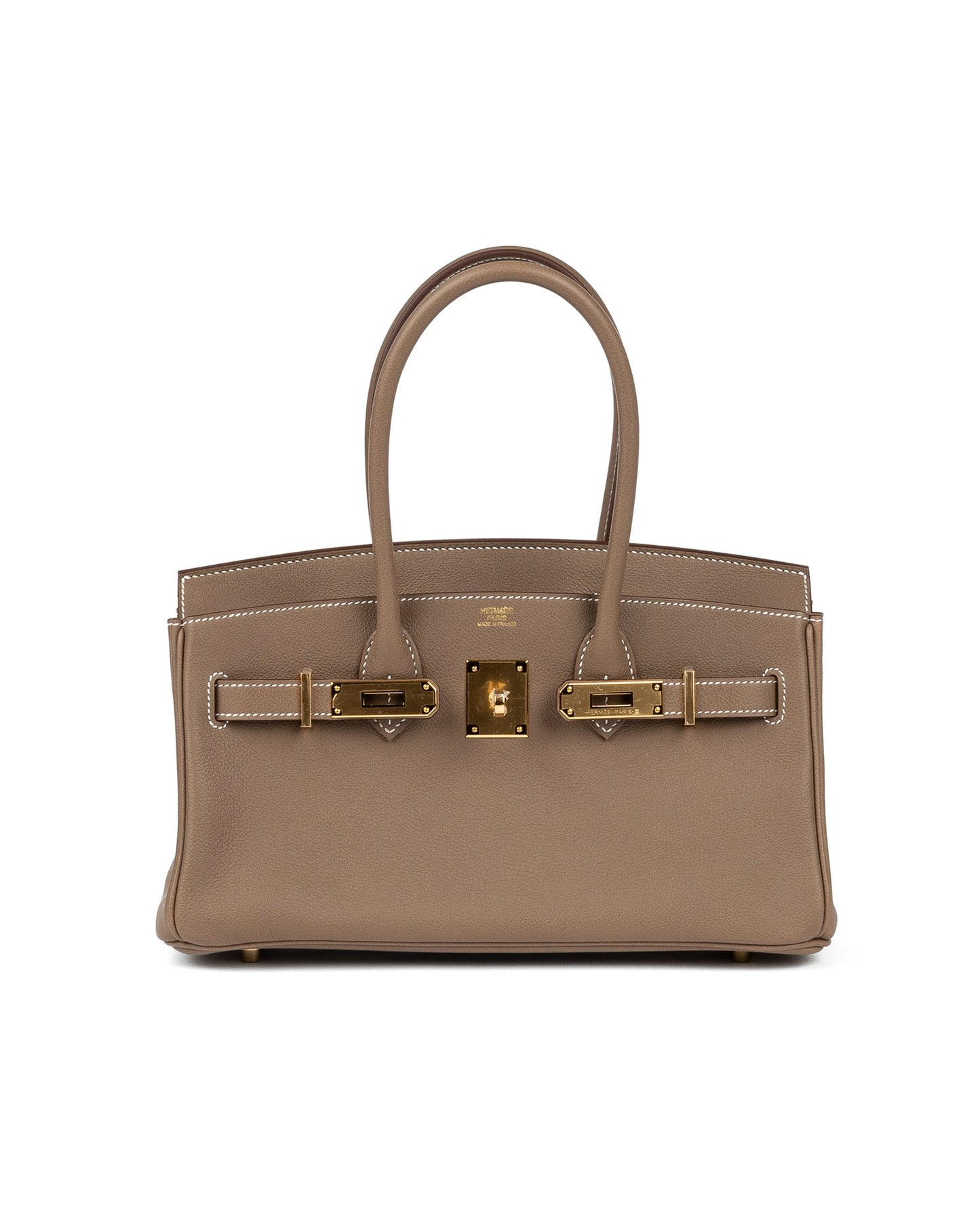 Birkin 29 Shoulder Etoupe in Evercolor Leather with Gold Hardware