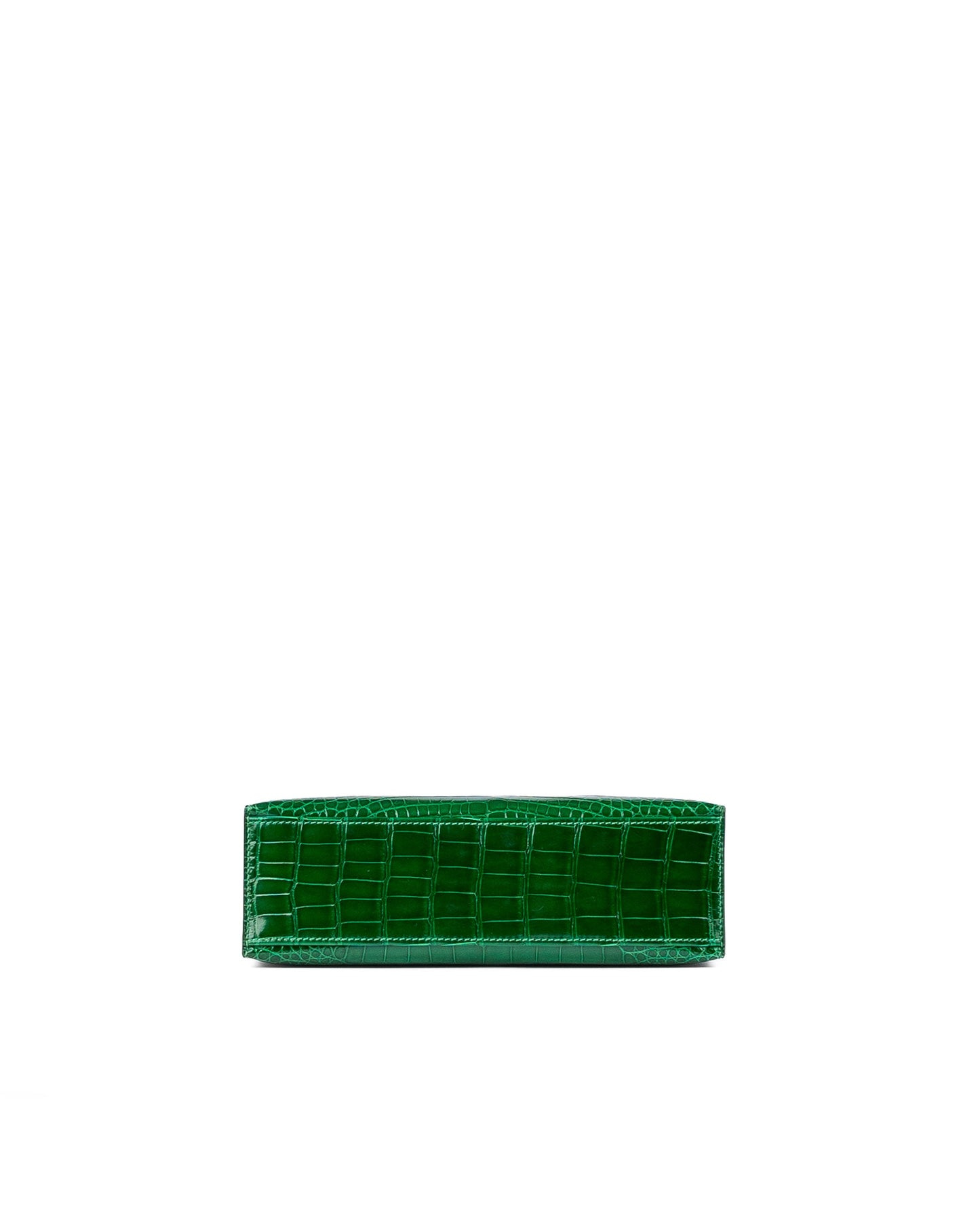 Kelly Pochette Vert Émeraude in Shiny Alligator with Palladium Hardware