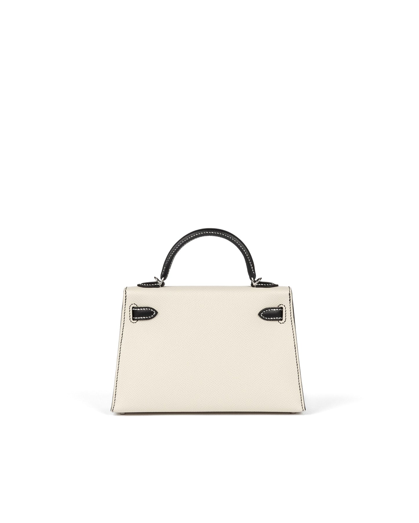 Kelly 20 HSS Craie/Black in Epsom Leather with Palladium Hardware