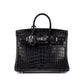 Birkin 25 Black in Matte Niloticus Crocodile with Palladium Hardware