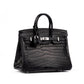 Birkin 25 Black in Matte Niloticus Crocodile with Palladium Hardware