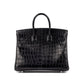 Birkin 25 Black in Matte Niloticus Crocodile with Palladium Hardware
