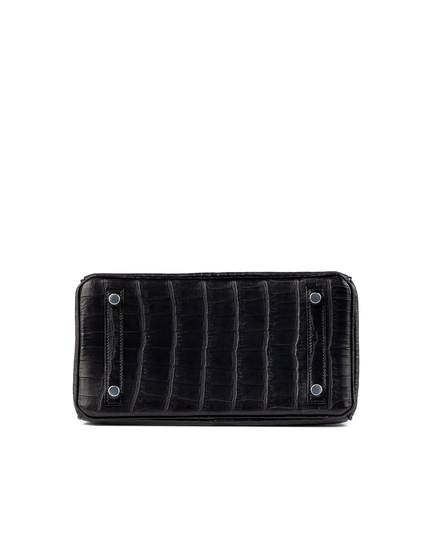 Birkin 25 Black in Matte Niloticus Crocodile with Palladium Hardware