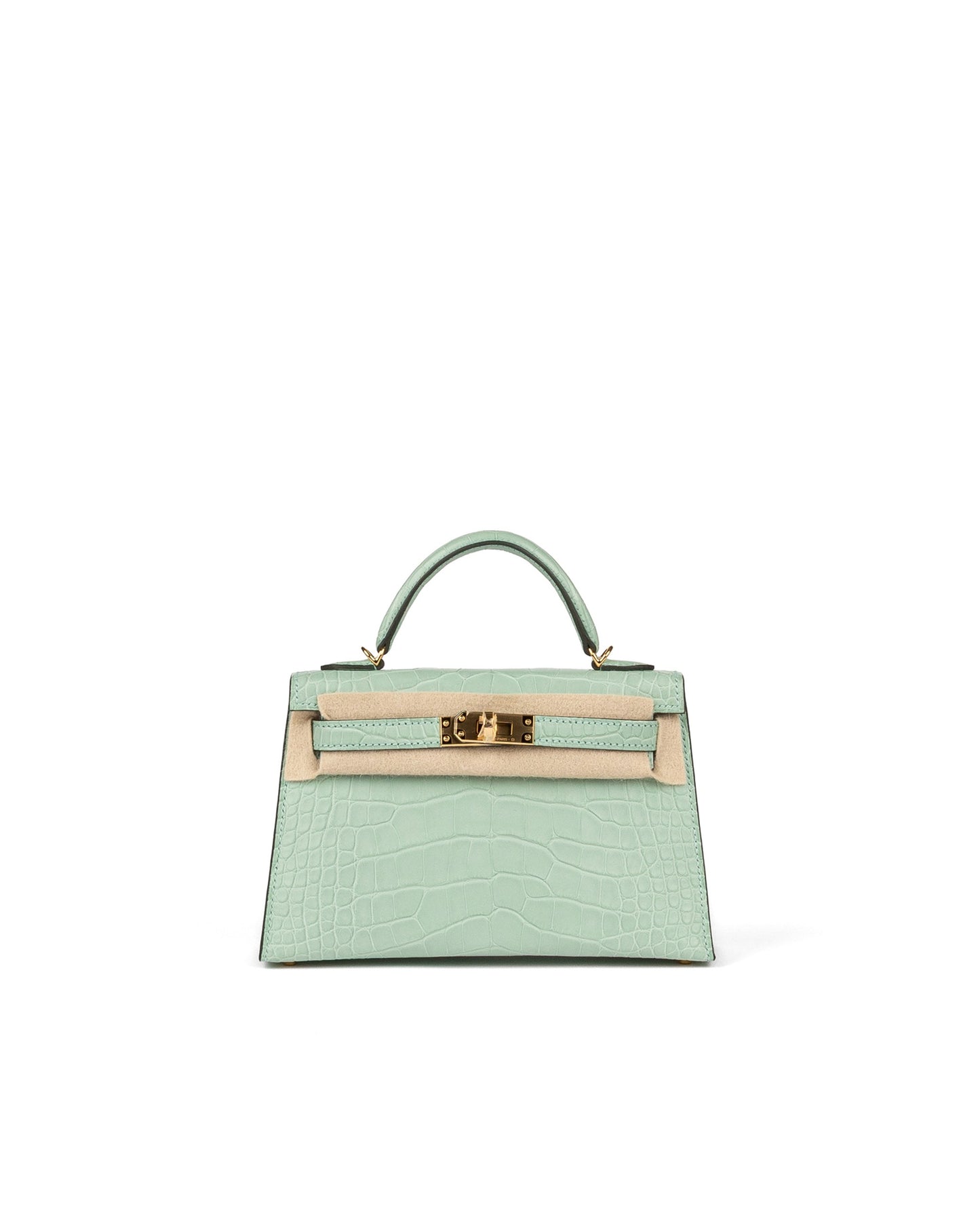 Kelly 20 Vert D'eau in Matte Alligator with Gold Hardware