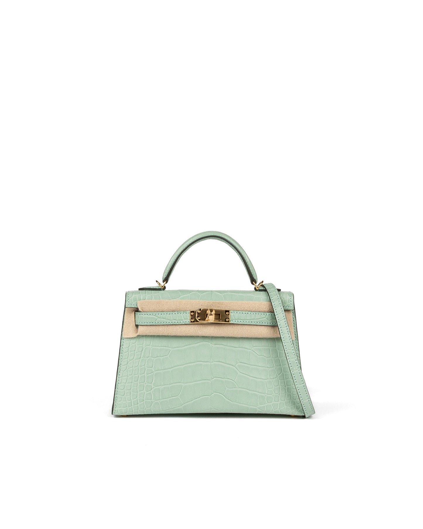 Kelly 20 Vert D'eau in Matte Alligator with Gold Hardware