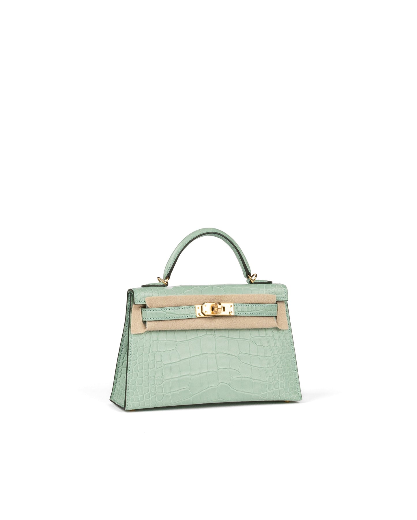 Kelly 20 Vert D'eau in Matte Alligator with Gold Hardware