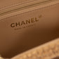 Chanel Mini Shopping Bag Dark Beige Braided Rafia Gold Tone Metal