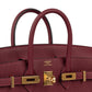 Birkin 25 Rouge H in Togo Leather with Gold Hardware