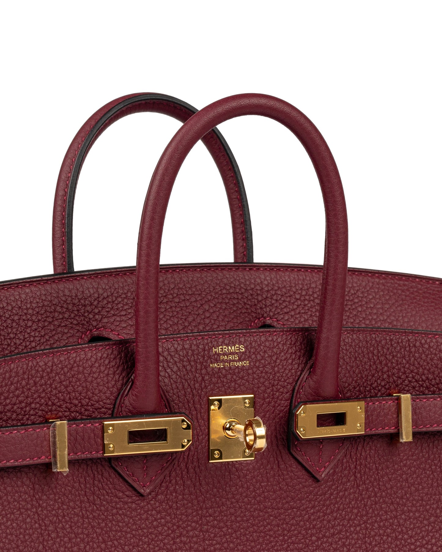 Birkin 25 Rouge H in Togo Leather with Gold Hardware