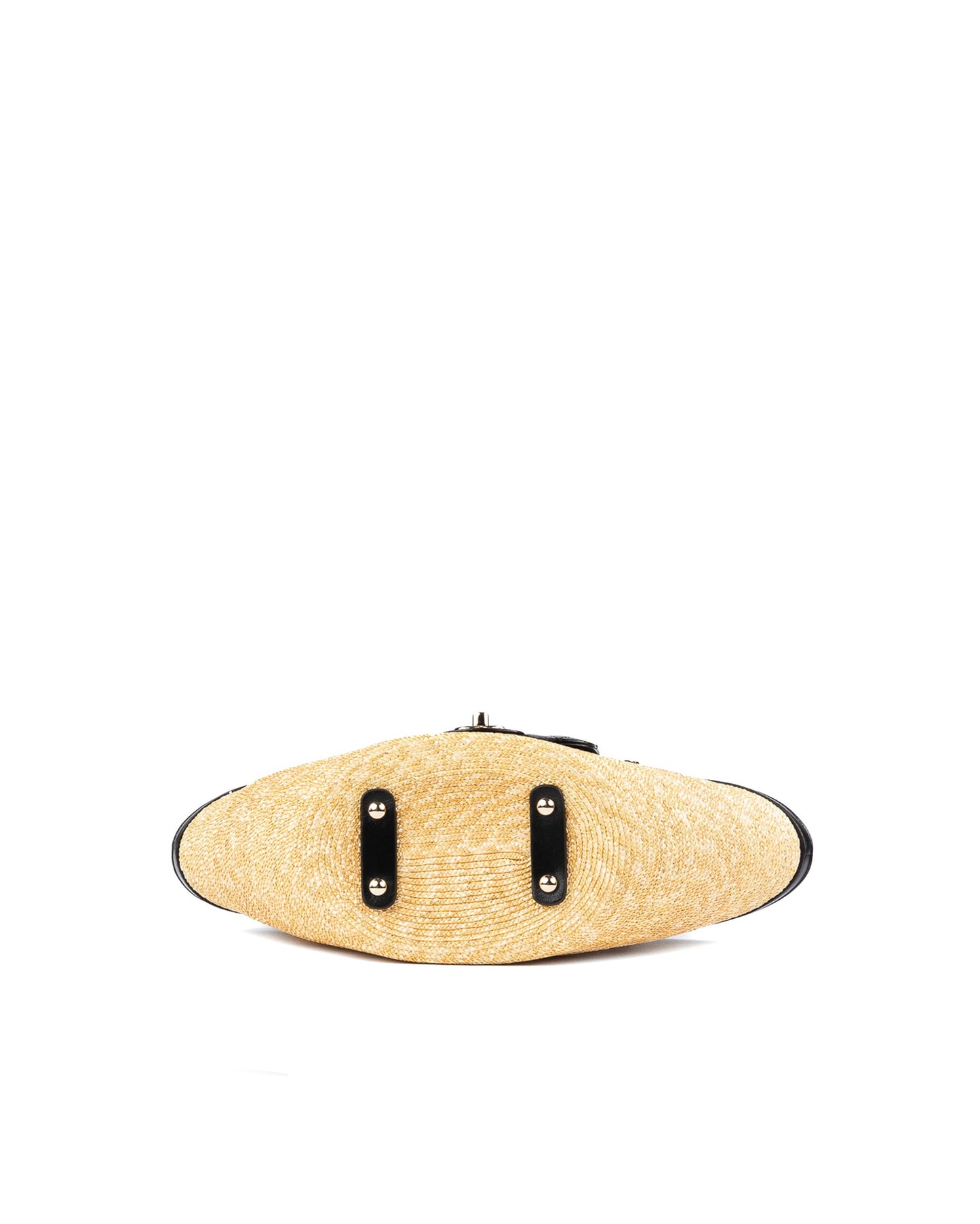 Chanel Small Shopping Tote in Braided Straw with Black Lambskin and Gold-Tone Metal