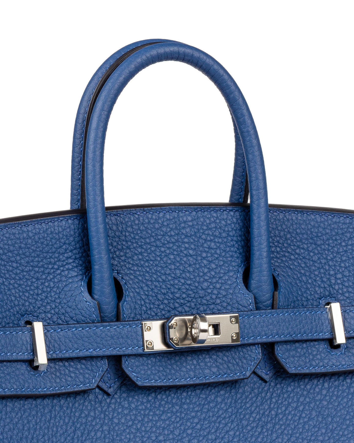 Birkin 25 Blue Tie in Togo Leather with Palladium Hardware
