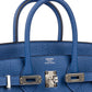 Birkin 25 Blue Tie in Togo Leather with Palladium Hardware