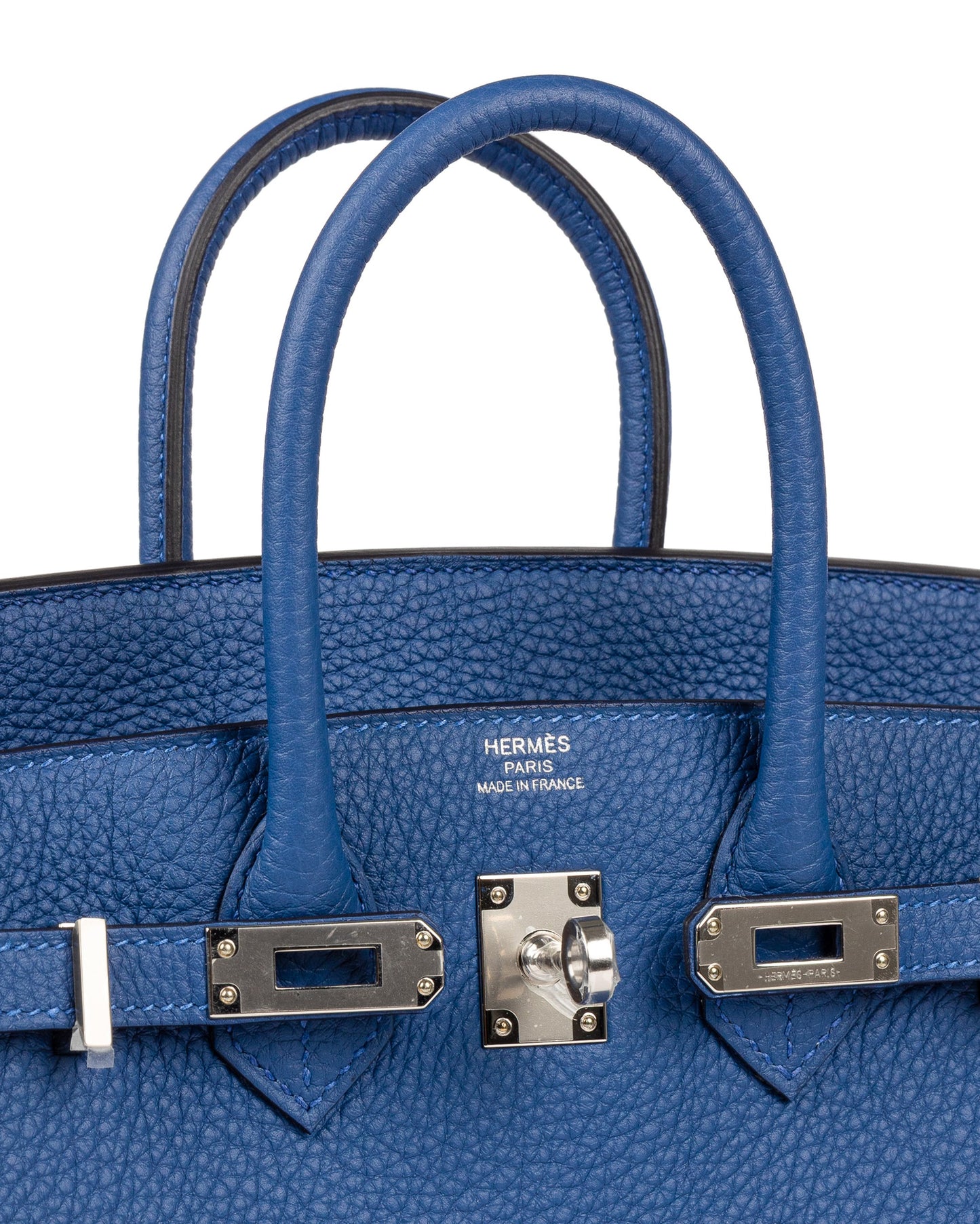 Birkin 25 Blue Tie in Togo Leather with Palladium Hardware