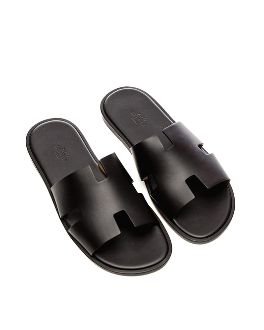 Izmir Sandal in Moka Calfskin leather