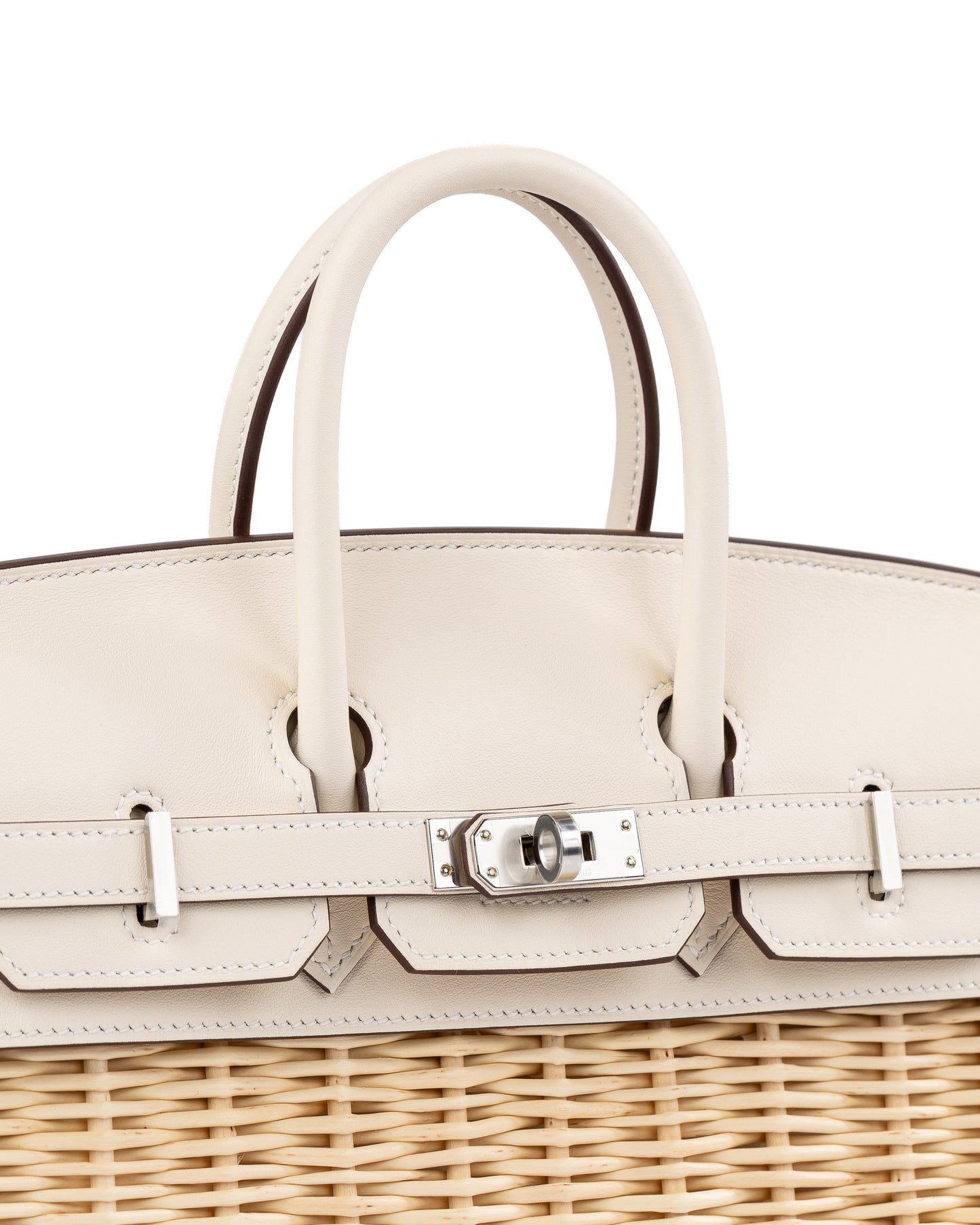 Birkin 25 Picnic Nata in Swift Leather & Osier Wicker with Palladium Hardware