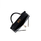 Kelly 20 Black in Veau Madame Leather and Alligator Touch with Gold Hardware