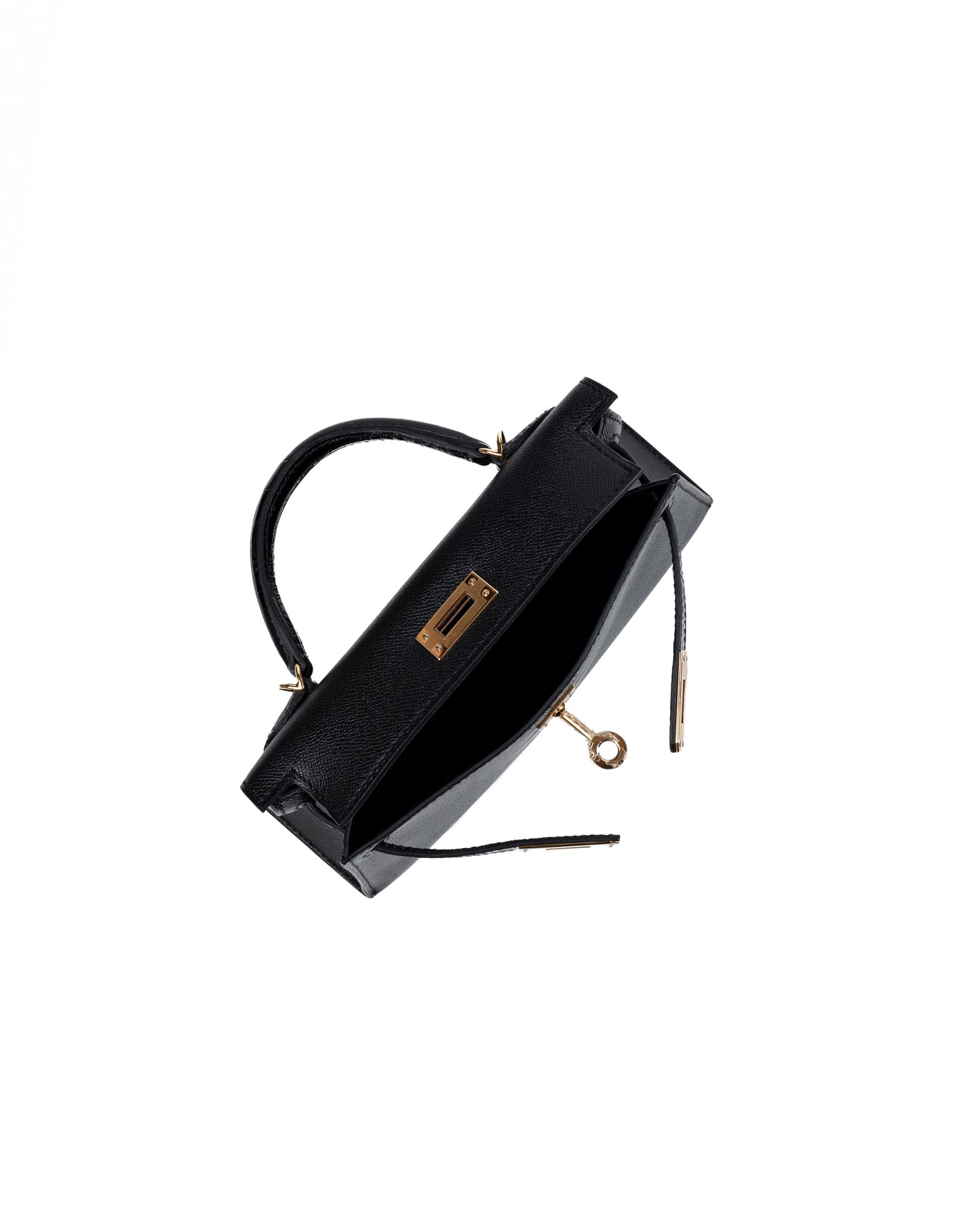 Kelly 20 Black in Veau Madame leather and Alligator touch with Gold Hardware