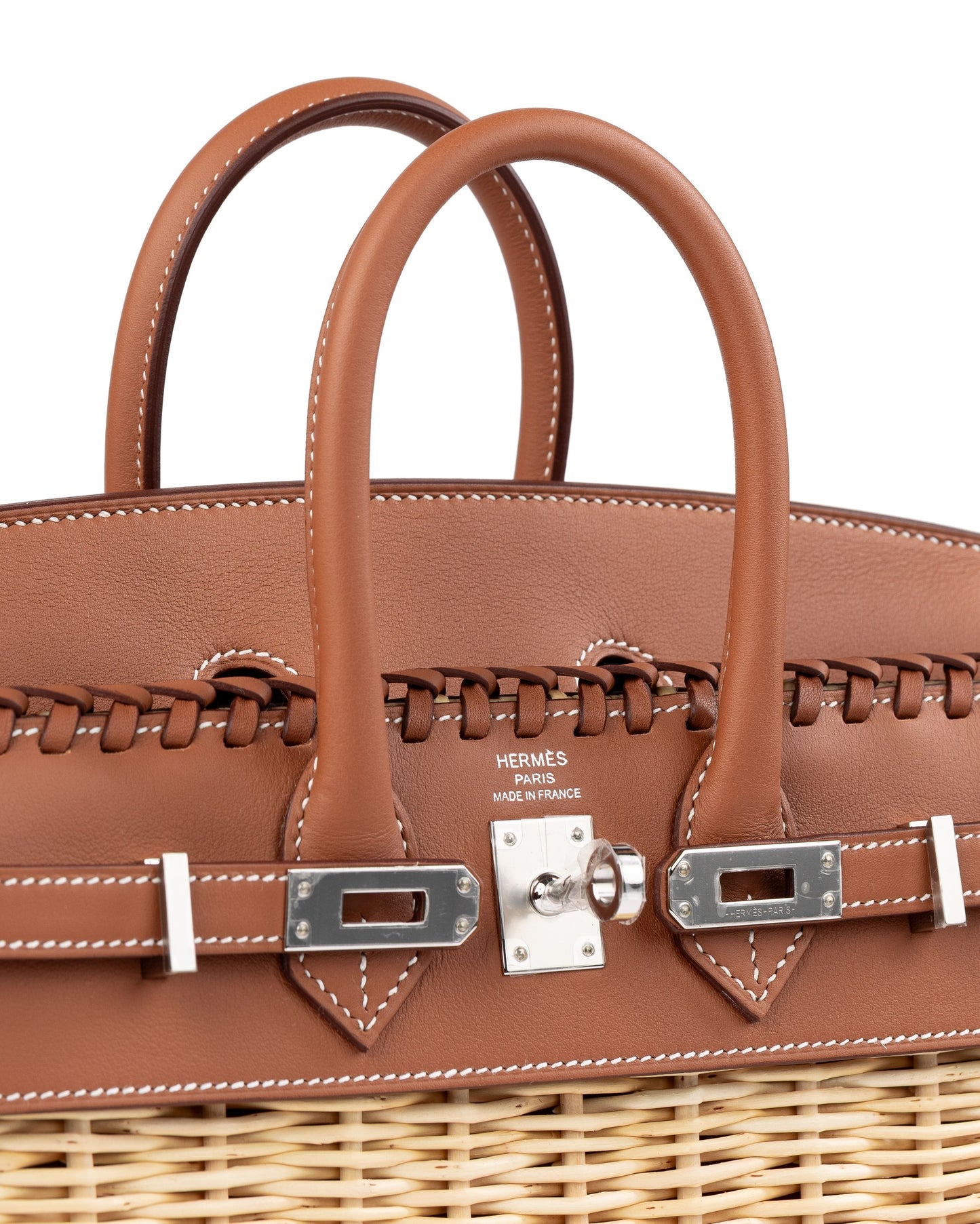 Birkin 25 Picnic Gold in Swift Leather & Osier Wicker with Palladium Hardware