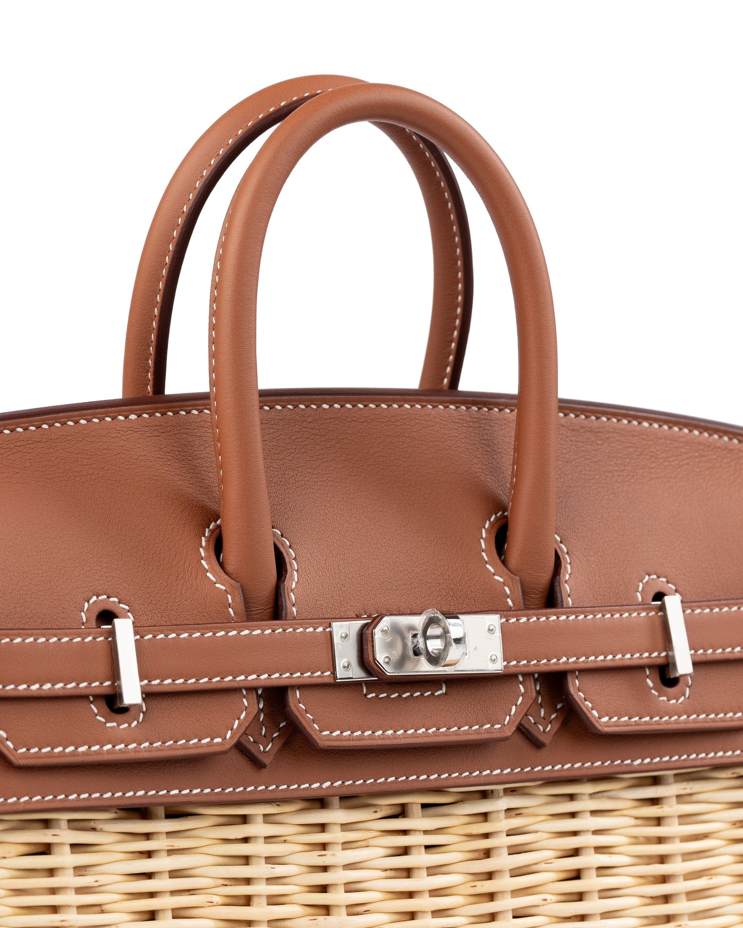 Birkin 25 Picnic Gold in Swift Leather & Osier Wicker with Palladium Hardware