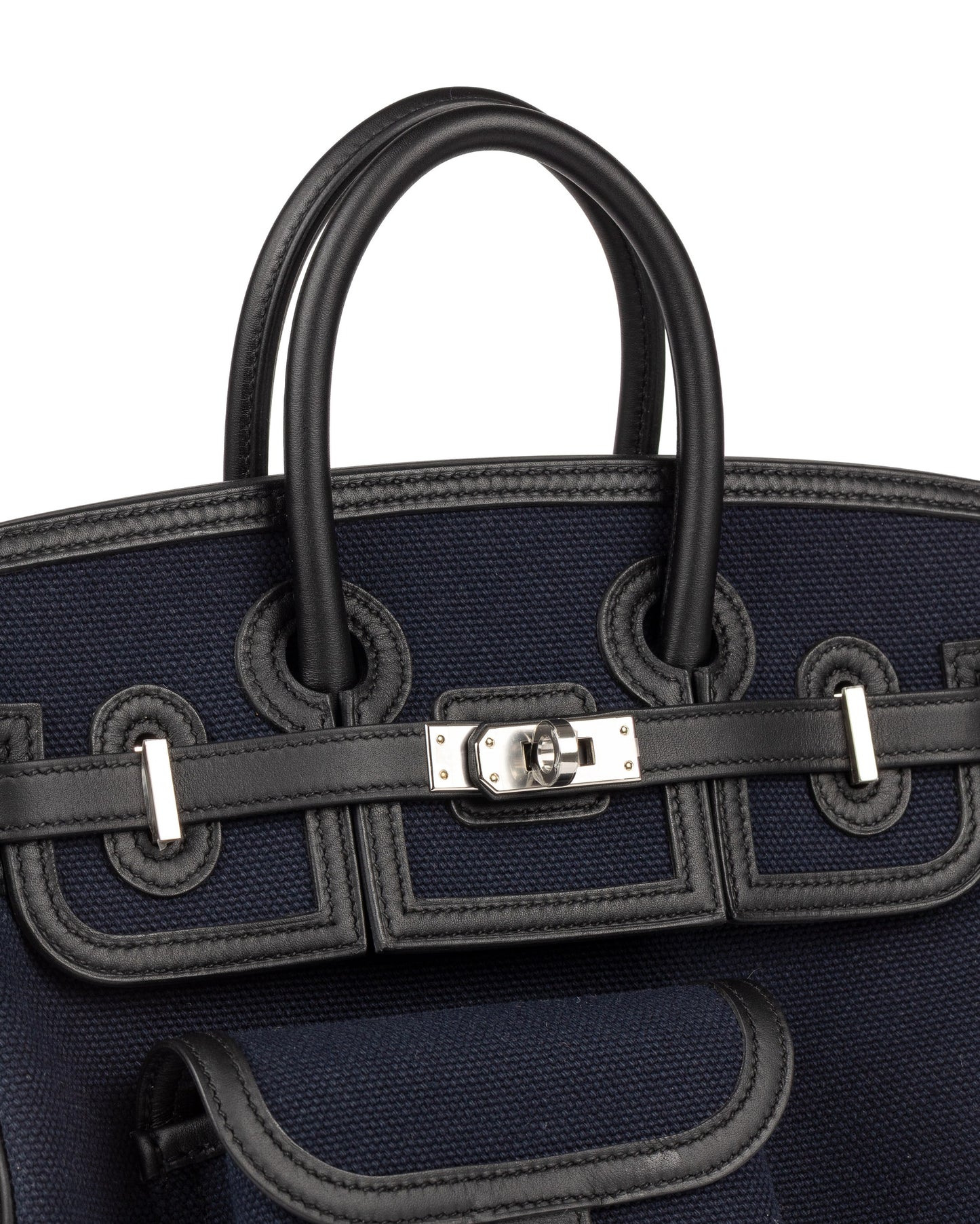 Birkin 25 Cargo Blue Marine/Black in Toil & Swift Leather with Palladium Hardware